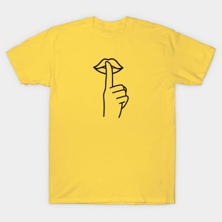 Hand drawn cute black shhh sign T-Shirt